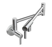 Moen S665 - Grifo de cocina plegable con brazo oscilante para montaje en pared, cromado