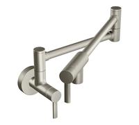 Moen S665SRS - Grifo de cocina de dos manijas para llenado de ollas, resistente a las manchas inoxidable