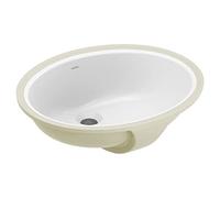 Moen White Vitreous China Undermount Sink, 19.25 X 16.25 X 7.75 Inch Oval Bathroom Sink with a High Gloss Porcelain Finish for Vanity Countertop Placement, BGCW10OU1619