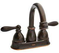 Moen WS84667BRB Grifo de baño de Arco Alto de Dos manijas, Bronce mediterráneo, pack de 1