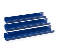 MÖNKE Estante para Discos De Vinilo - 3 Estantes De Metal para Exponer - Exhiba Sus Discos Favoritos En La Pared - Este Soporte para Discos De Vinilo Se Adapta A Todos Los Discos (Azul)