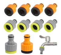 MOERAE Gardena - Conector de grifo (12 unidades, 1/2 pulgadas, 3/4 pulgadas, adaptador con rosca interior, riego de jardín, lavadora)