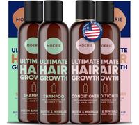 Moerie champu Anticaída mujer y hombre - Champu y acondicionador voluminizador con ingredientes de origen natural - Con más de 100 activos para un cabello grueso, largo y saludable. 4 X 8.45 Fl Oz