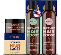 MOERIE Juego de champú de 3 piezas - Champú para el crecimiento del cabello, acondicionador y mascarilla contra la caída del cabello, acelerar el crecimiento del cabello de forma natural, remedio