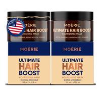 Moerie Mascarilla Hidratante Cabello Mineral Para Crecimiento Y Reparación Capilar - Tratamiento Profundo Para Cabello Más Largo Y Grueso - Producto Vegano Sin Parabenos Ni Silicona - 100 ml X2