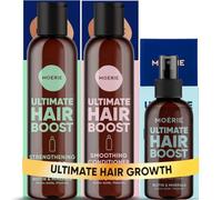 Moerie Mineral Shampoo y Condicionador con Hair Spray Mega Pack - El Set Último Hair Care para Cabello Largo, Fuerte y Voluminoso - Productos Vegetales - Sin Parabens ni Siliconas