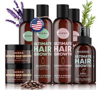 Moerie Set champu de cabello crecimiento y acondicionador pelo Plus mascarilla pelo y Spray - Cabello Más Largo, Más Fuerte -Voluminizadores para el Cabello - Sin Parabenos ni Silicona - 8 productos
