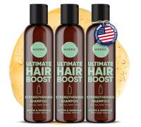 Moerie Ultimate champu de cabello crecimiento - pelo Grueso y Abundante - Shampoo Anticaída Mujer - Producto voluminizante - vegano - sin parabenos ni silicona - todo tipo de cabello - 250 ml X3