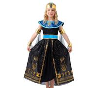 Moerstar Disfraz de Cleopatra para niña y niña, juego de disfraz de Cleopatra con vestido y accesorios, disfraz de diosa griega para carnaval, color negro, talla L