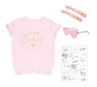 Moerstar JGA Team - Camiseta de novia del equipo de novia con pulseras de despedida de soltera para mujer, camiseta de dama de honor (DE/NL/SE/PL, alfanumérica, L, regular, regular, rosa)