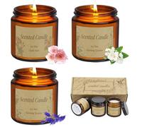 Moerstar Juego de 3 velas perfumadas en vaso de Navidad, velas de regalo, cera de soja natural, regalo de cumpleaños para mujeres