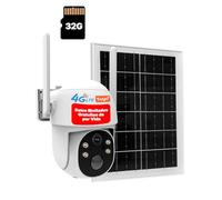 MOES 2K Cámara de vigilancia 4G al Aire Libre | Cámara Solar 3MP 265 ° PTZ