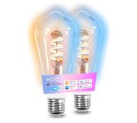 MOES Bombilla Led E27 Inteligent Wifi y Matter 5w RGB 2700K-6500K 400lm Regulable Calida/Blanco Frio, Compatible Con Alexa/Google Home, Apple HomeKit, Smart Things