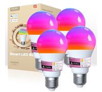 MOES Bombilla Led e27 Inteligent Wifi y Matter 9w RGB 2700K-6500K 806lm | Compatible, Alexa/Google Home, Apple HomeKit, Smart Things, 4PCS
