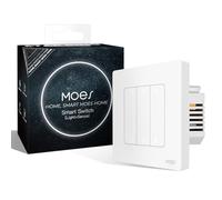 MOES Inteligente ZigBee Interruptor Conmutador con control de escena, Interruptor Fuego Cero, 3 bandas + 3 escenas inteligentes, compatible con Alexa/Google Home, requiere concentrador Tuya