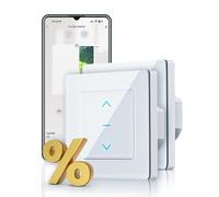 MOES Interruptor de persiana inteligente WiFi con ajuste porcentual, interruptor de persiana táctil Alexa, persiana inteligente, interruptor de persianas enrollables, control de persianas con