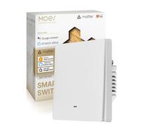 MOES Interruptor Inteligente Matter, WiFi Interruptor de Sincronización Bidireccional, Interruptores, Cable Neutro Requerido, Compatible con Alexa/Apple Home/Google Home/SmartThings/APP Tuya, 1 Gang
