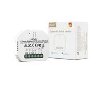 MOES Interruptor Tuya ZigBee Inteligente conmutador Inalambrico Módulo Alexa Control Remoto y Rele RF433, compatible con la app Smart Life, Google Home, Concentrador Tuya ZigBee requerido, 2 Gang