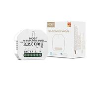 MOES Interruptor Wifi Mini Inteligente conmutador Inalambrico Rele Módulo Alexa Control Remoto y RF433 para Interruptores de 1 Gang y 1 Way, compatible con la app Smart Life Tuya, Alexa Google Home