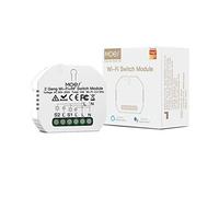 MOES Interruptor Wifi Mini Inteligente conmutador Inalambrico Rele Módulo Alexa Control Remoto y RF433 para Interruptores de 2 Gang y 1/2 Way, compatible con la app Smart Life Tuya Alexa Google Home