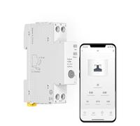 MOES Interruptor ZIGBEE Disyuntor Inteligente Inalámbrico para Riel DIN 1P 16A 25A 40A 63A con Función de Medición, compatible con Alexa/Google Home/Smart Life/Tuya App