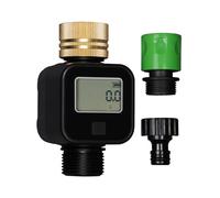 MOES - Medidor de agua práctico para jardín, 4 modos de control de consumo de agua, medidor de flujo de agua para grifo/consumible, medidor de flujo digital giratorio de 180°