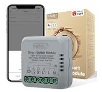 MOES Mini Interruptor de Luz Inteligente, Módulo Zigbee, Requiere cable Neutro y Puerta de enlace, Control de APP compatible con Alexa/Google Home 2 Vía