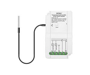 MOES Módulo de Interruptor Inteligente WiFi con Sensor de Temperatura Impermeable, Controlador de Doble Salida, aplicación Smart Life Control Remoto inalámbrico, Funciona con Alexa Google Home