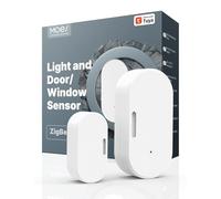 MOES Sensor de Puerta y Ventana Inteligente, Requiere Pasarela ZigBee Tuya, Detector de Luz Inalámbrico para Sistema de Alarma y Hogar, Compatible con Smart Life/MOES/Tuya, 1 Unidad