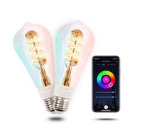 MOES ST64 Bombilla LED Inteligente E27 WiFi 2, 2 Unidades