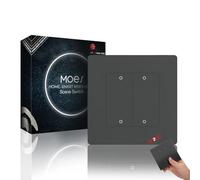 MOES STAR RING Zigbee Interruptor inalámbrico, 4 Gang 12 escenas, compatible con Alexa/Google Home, Requiere MOES Zigbee HUB, batería incluida, Níquel Gris