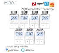 MOES Tuya ZigBee3.0 válvula actuadora de radiador termostato inteligente controlador de temperatura Sensor interno TRV Control de voz con Alexa 6 PCS