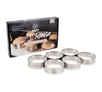 Moesta-BBQ 10376 - Anillos para hamburguesas (100% acero inoxidable, 6 unidades)