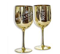 Moet and Chandon - Copas de champán (plástico, 1 unidad), color dorado