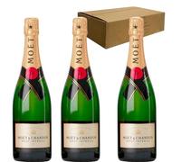 Moët Brut Imperial - Champán con Uvas Pinot Noir, Pinot Meunier y Chardonnay, Burbuja Fina y Sabor Equilibrado - Pack 3 Botellas 75cl