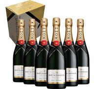 Moët & Chandon - Champagne Brut Impérial | Ideal para Fiestas Navideñas | Aromas frutales y florales | Perfecto para brindar | 6 BOTELLAS CAJA ORIGINAL