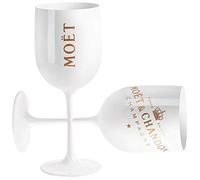 Moët & Chandon - Copas de champán (plástico, 2 unidades), color blanco