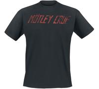 Mötley Crüe Distressed Logo Hombre Camiseta Negro 100% algodón Regular