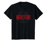 Mötley Crüe Pentagram Logo Camiseta, Niños, Negro, 4 años
