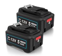 MoeuGreenBattX Batería de Repuesto para Makita 12v: 5,0Ah Li-Ion batería de Repuesto para Makita BL1021B BL1015 BL1020B BL1041B BL1016 197396-9 632F59-1 (2 Unidades)