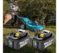 MoeuGreenBattX Batería de Repuesto para Makita 18V Batería: 8,0 Ah Li-Ion batería de Repuesto para Herramientas Compatible con BL1850B BL1850 BL1860B BL1860 BL1880B 194205-3 LXT-400 (2 Unidades)