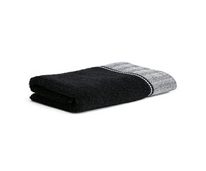 Möve Brooklyn Uni con Cenefa de Espina de pez - Toallón de Ducha de 85% algodón, 10% Viscosa, 5% Lino, 80 x 150 cm, Negro