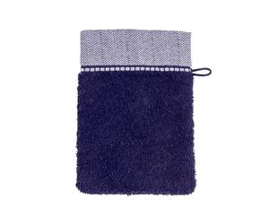 Möve Brooklyn Uni - Guante de baño (15 x 20 cm, 85% algodón, 10% Viscosa, 5% Lino), Color Azul