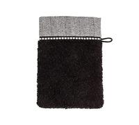 Möve Brooklyn Uni - Guante de baño de 85% algodón, 10% Viscosa, 5% Lino, 20 x 15 cm, Negro