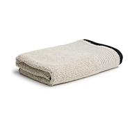 Möve Eden Melange - Toalla de Mano de 90% algodón y 10% Lino, 50 x 100 cm, Natural y Negro