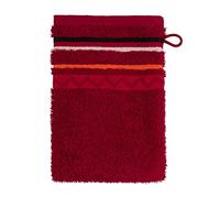 Möve for frottana Country - Guante de baño de 100% algodón, 20 x 15 cm, Rojo rubí