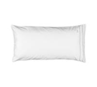 MÖVE Noblesse - Funda de Almohada de 100% algodón, 80 x 40 cm, Blanco y luz de Luna