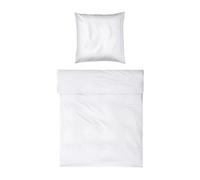 Möve Noblesse - Juego de Cama (155 x 220 cm y 80 x 80 cm, 100% algodón), Color Blanco y Azul Claro