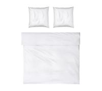 Möve Noblesse - Juego de Ropa de Cama (200 x 200 cm y 2 Fundas de 80 x 80 cm, 100% algodón), Color Blanco y Gris