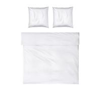 Möve Noblesse - Juego de Ropa de Cama (200 x 200 cm y 2 Fundas de 80 x 80 cm, 100% algodón), Color Blanco y Azul Claro